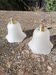Lot de 2 baladeuses suspensions vintage en verre blanc