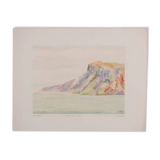 Camille combe: the mountain of bear island, original signed monotype