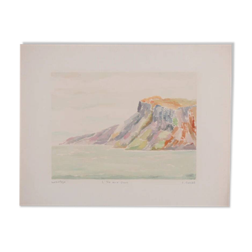 Camille combe: the mountain of bear island, original signed monotype