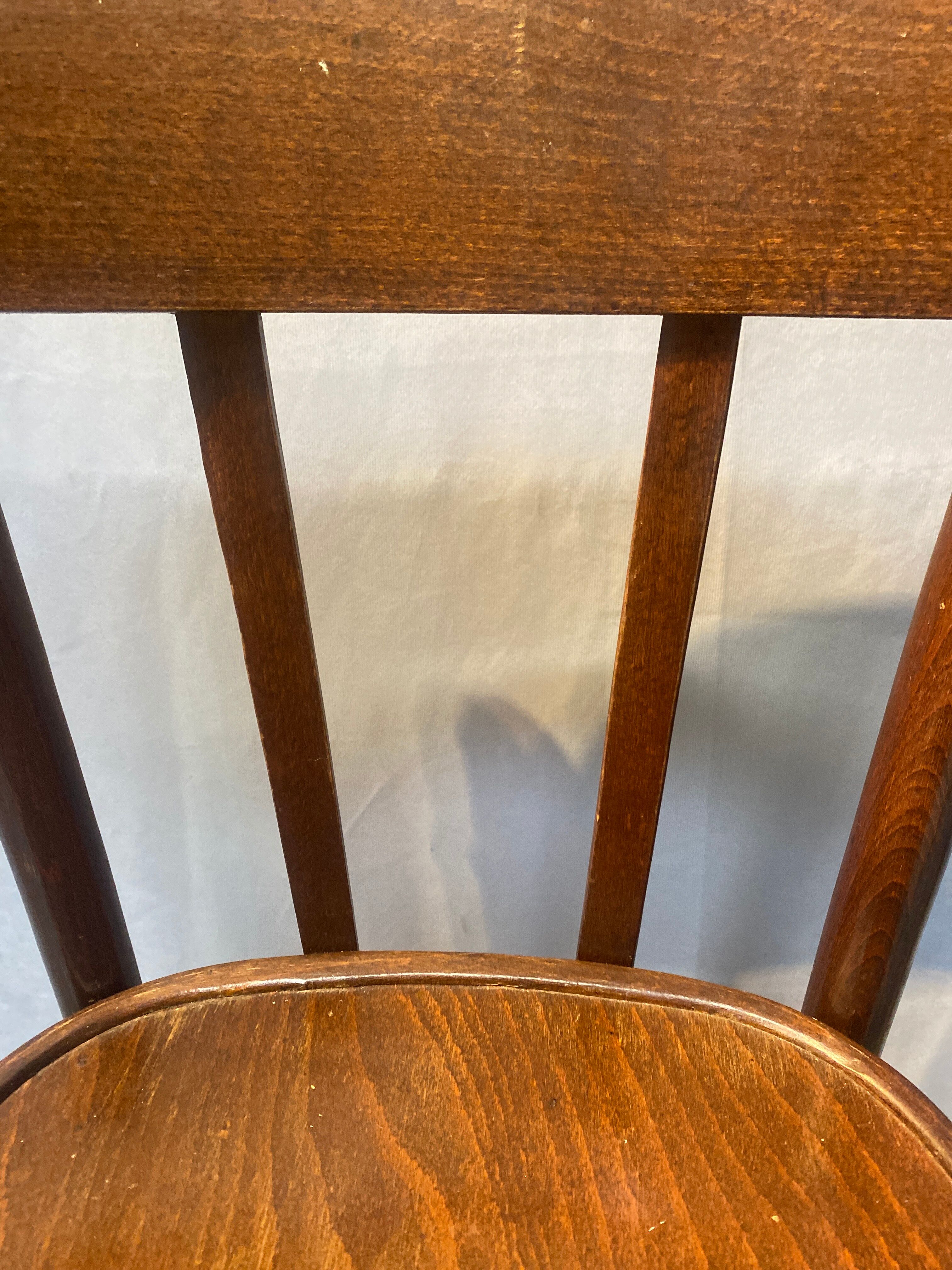 Set of 5 wooden bar chairs