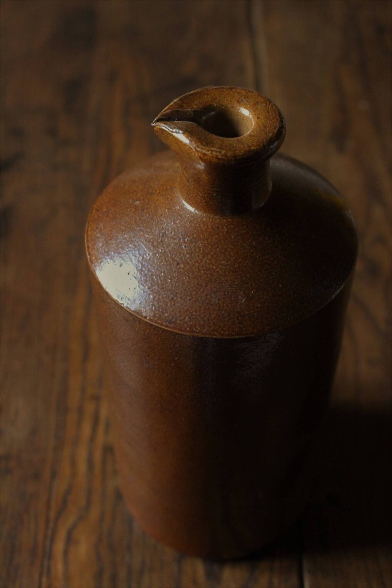 Vintage Bourne Deney Stoneware Pour Spout Liquor Bottle