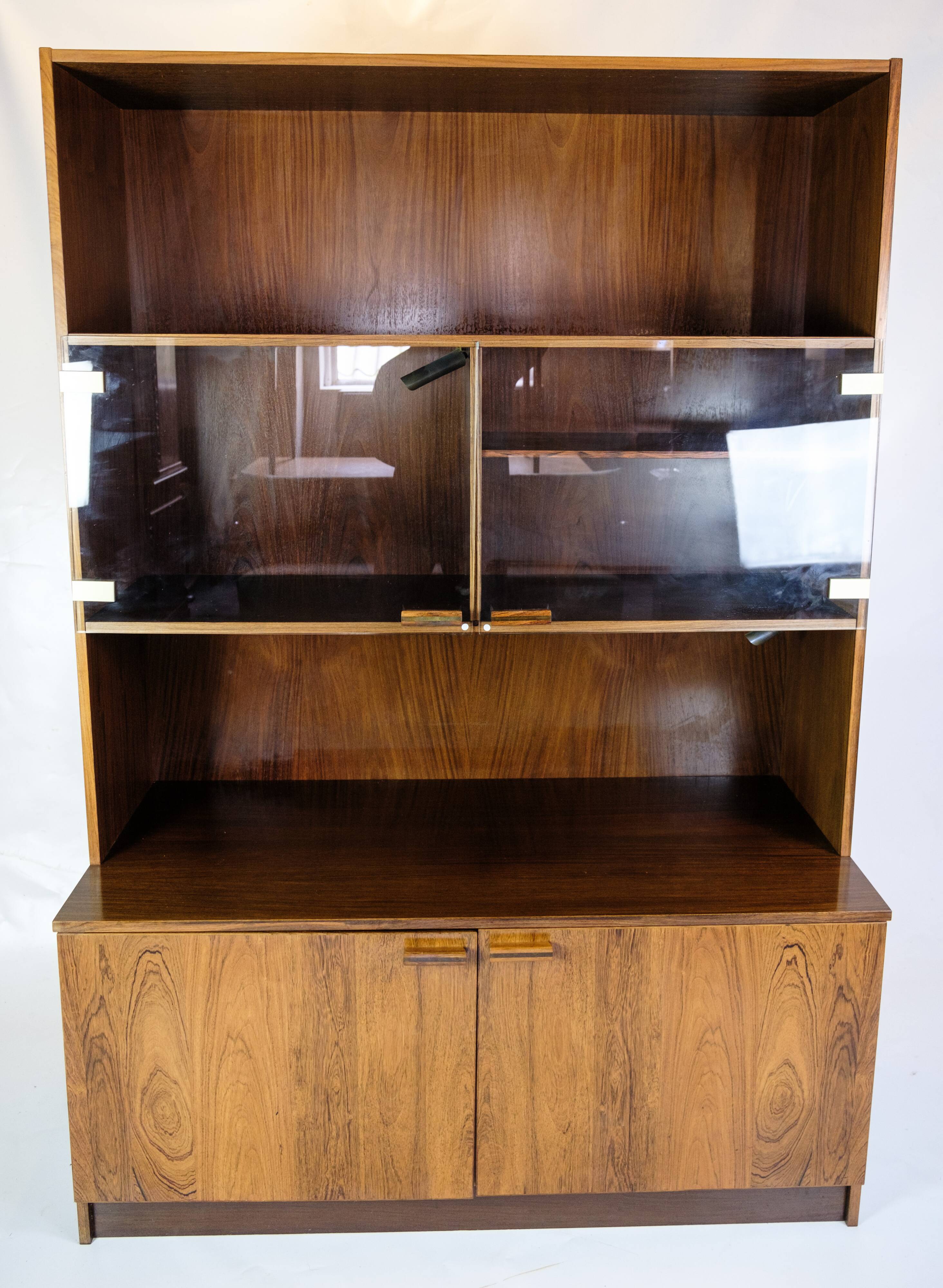 Bookcase With light Display Made In Rosewood, Danish Design From 1960s