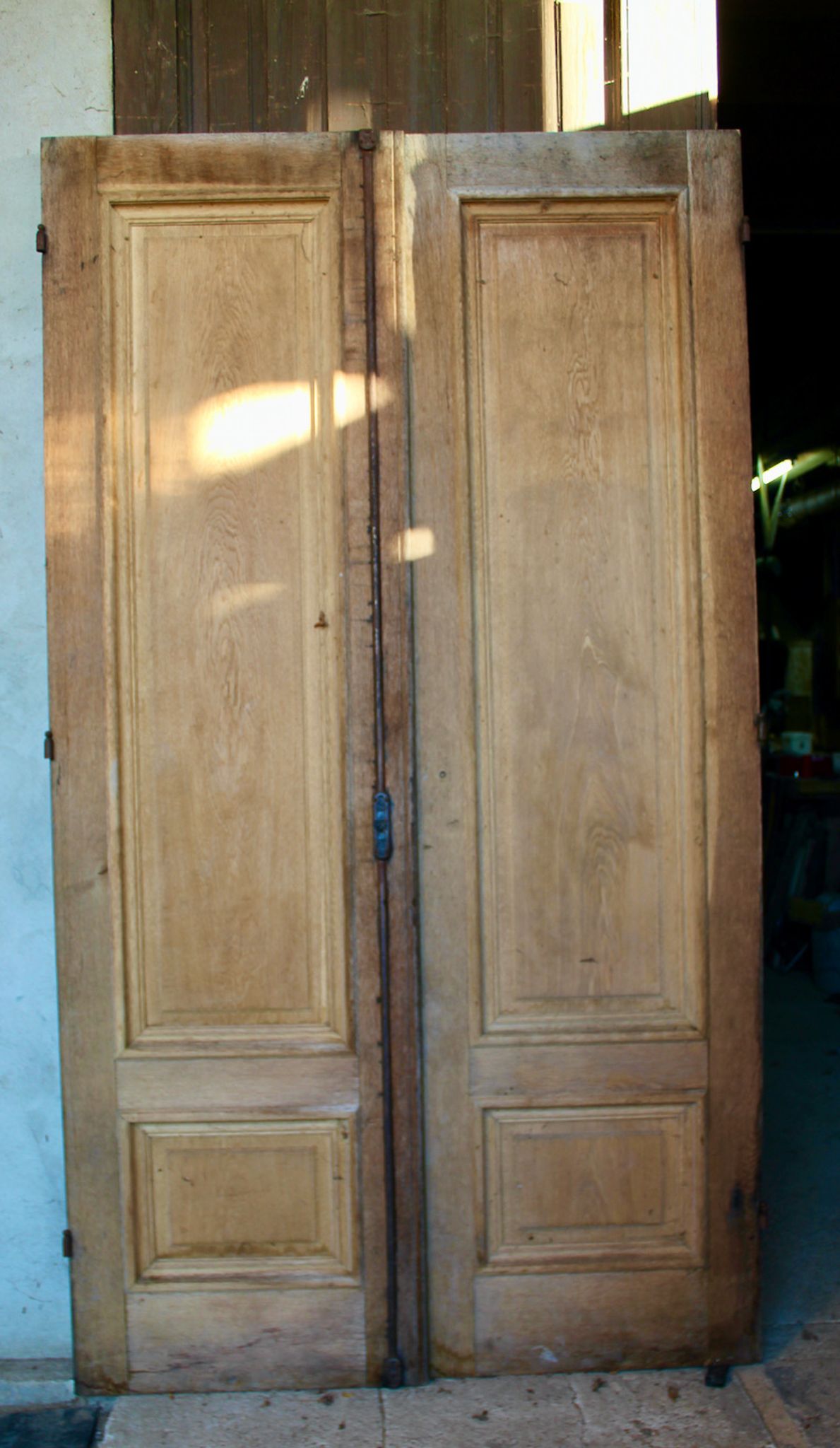 Paire de portes palières en chêne XlXème double face