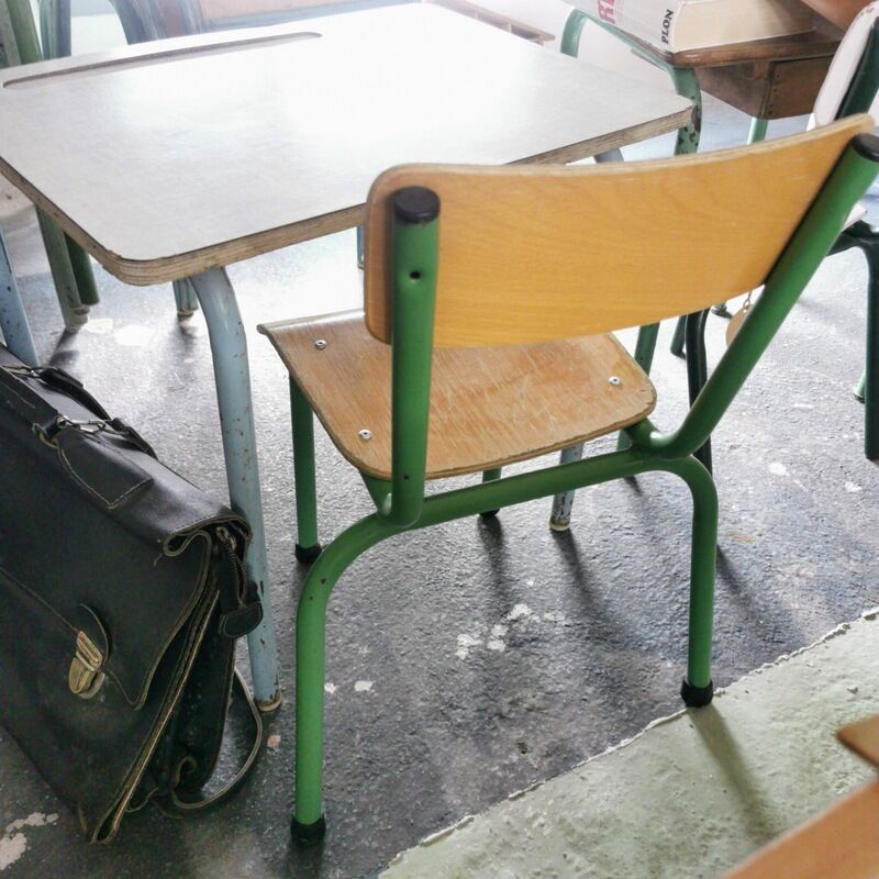 Green school chair