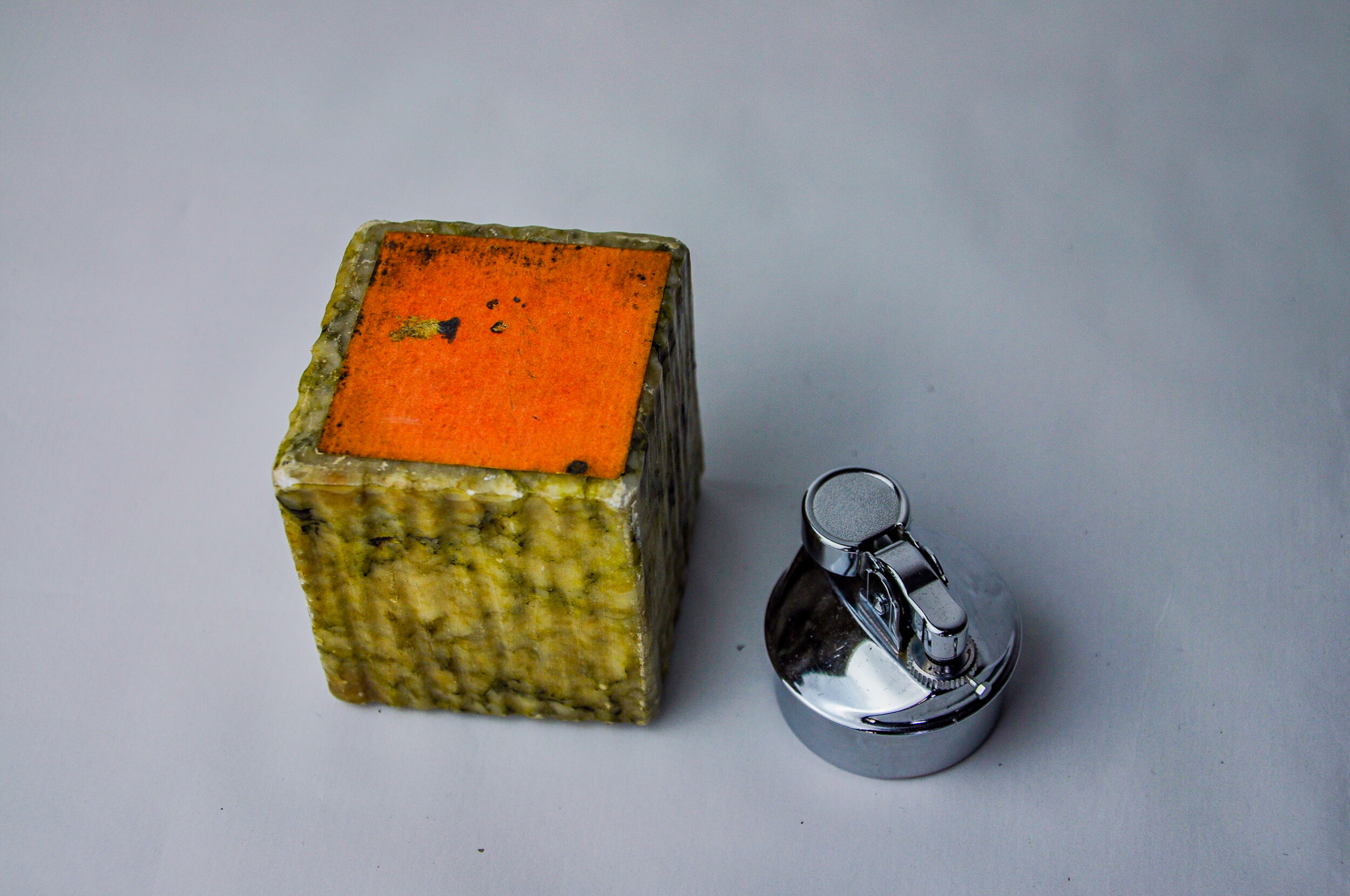 Briquet en albâtre beige par Romano Bianchi, Italie, 1970