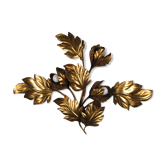 Applique murale fleur feuillage en métal doré par Hans Kögl, 1970