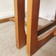 Lot de 4 chaises de salle à manger vintage / design sculptural en bois des années 70, cuir marron