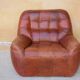 Brown vintage leather armchair