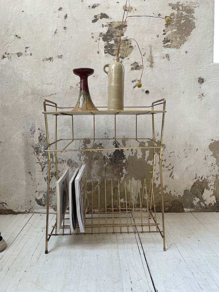 Vintage vinyl bedside side table