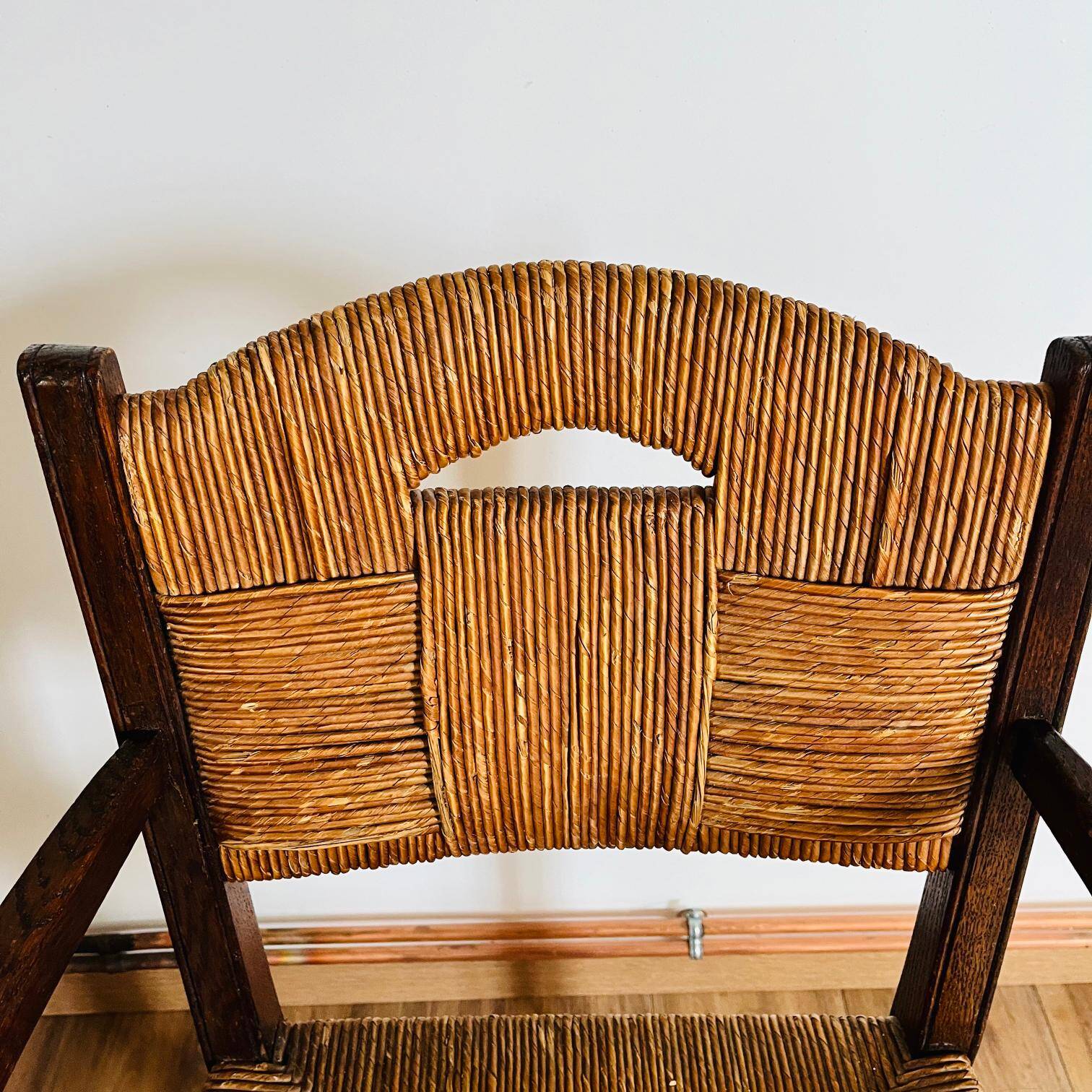 Fauteuil bois et paille