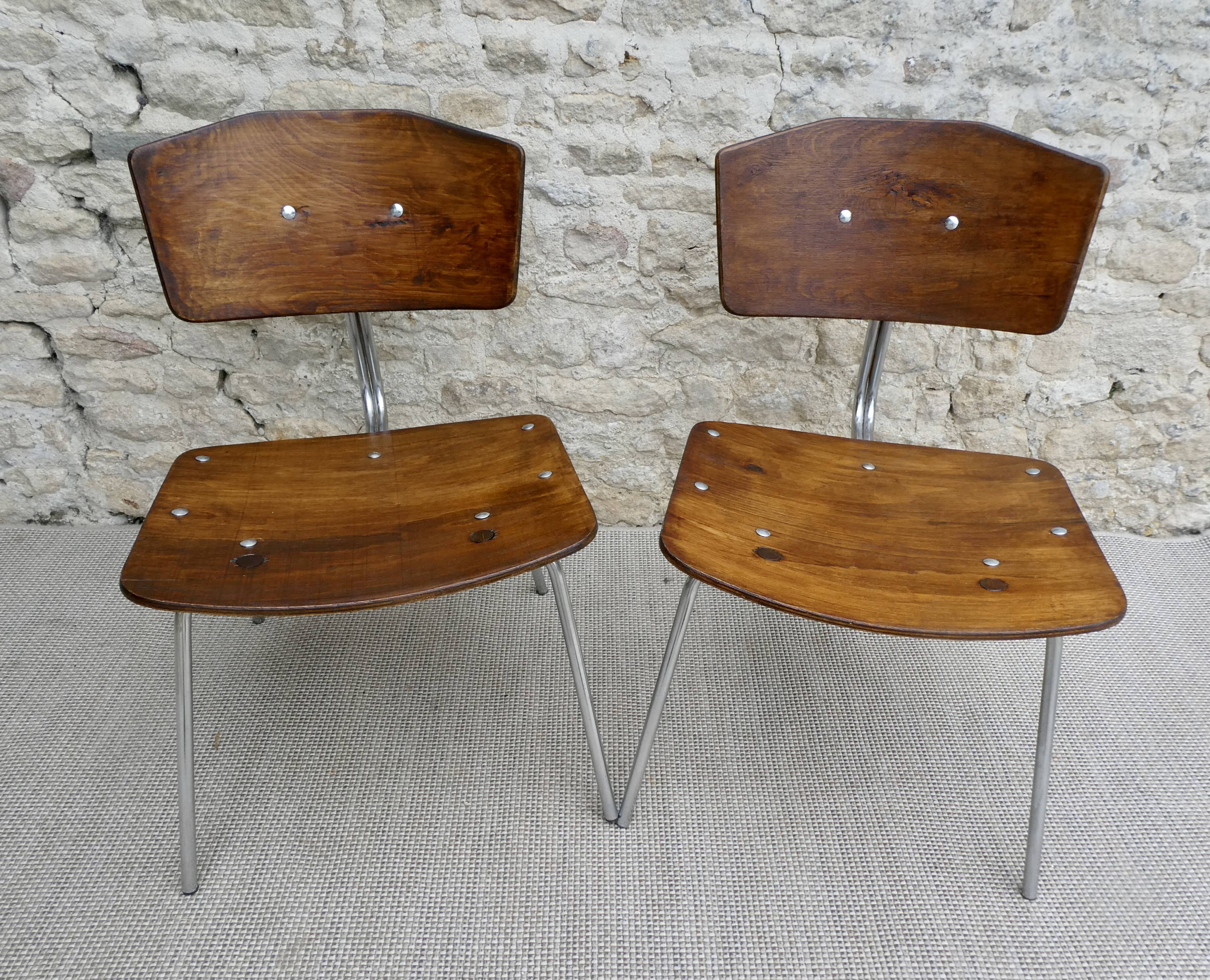 Pair of drivers from the 50s, made of wood and metal