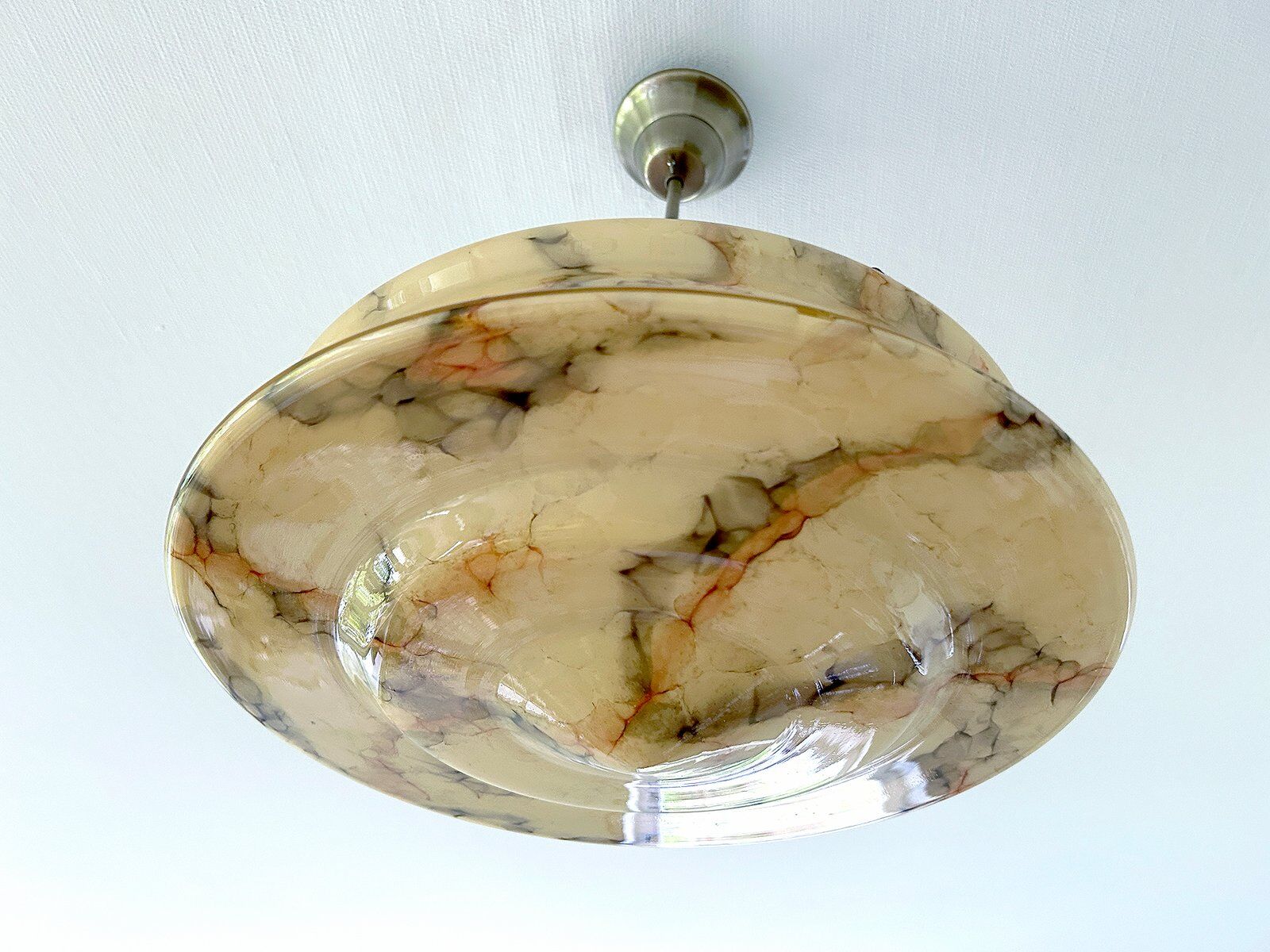 Art Deco pendant light in amber marble glass