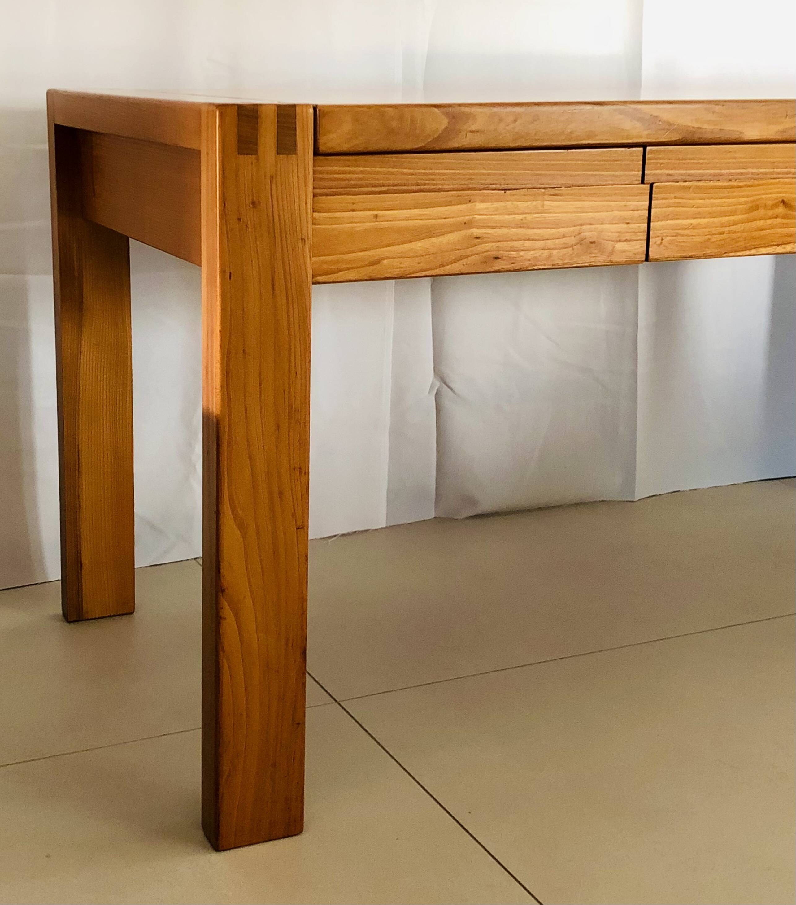 Solid elm desk Maison Renew, France 1980s