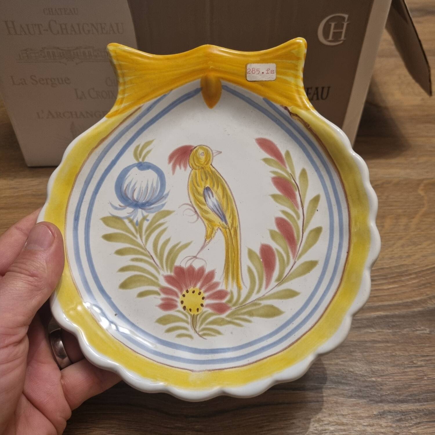 Plate scallop shell Hb Henriot Quimper