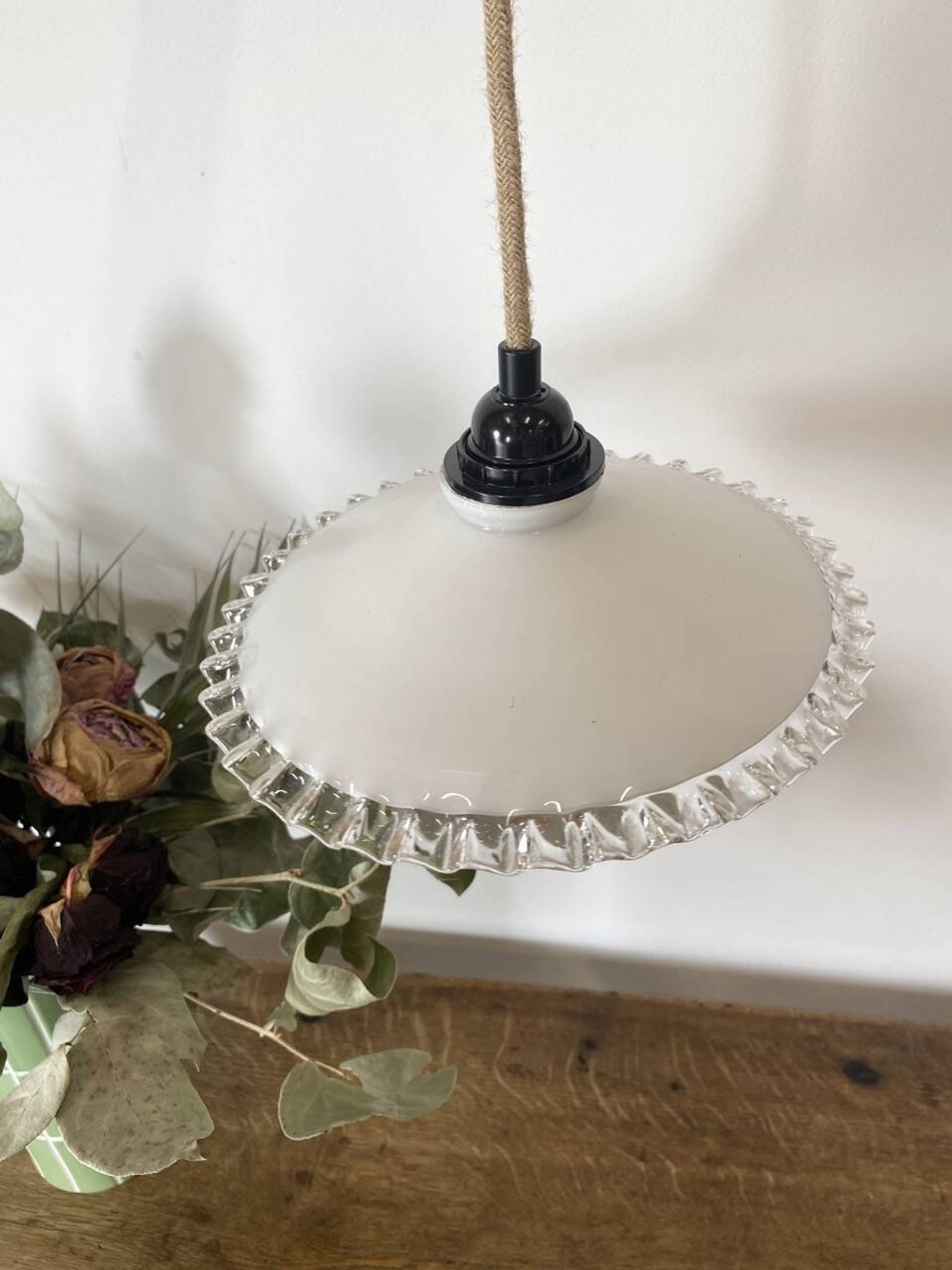 Suspension en opaline vintage "Simone"