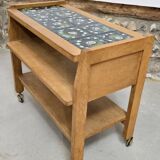 Guillerme and Chambron serving trolley with Danikowski ceramics