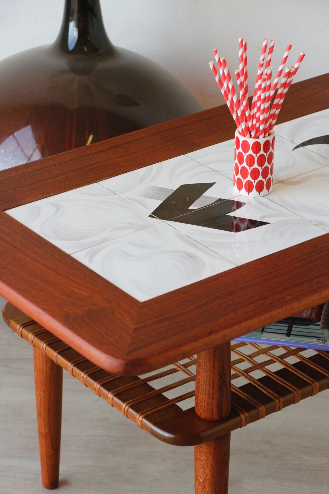 Vintage teak ceramic coffee table Gemina Møbler