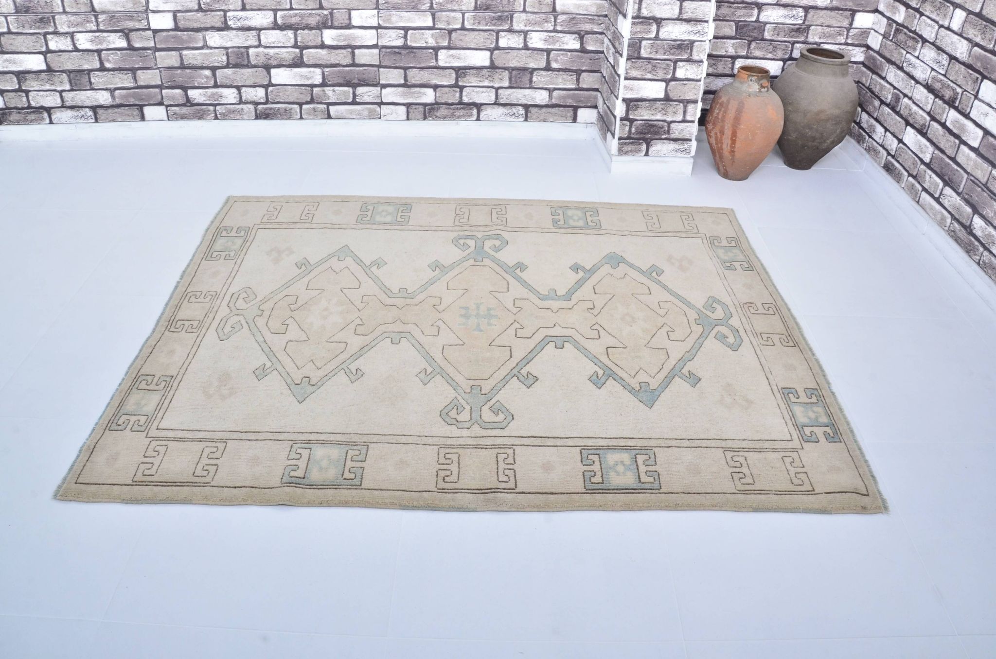 Tapis Oushak noué à la main bohémien sku 3484