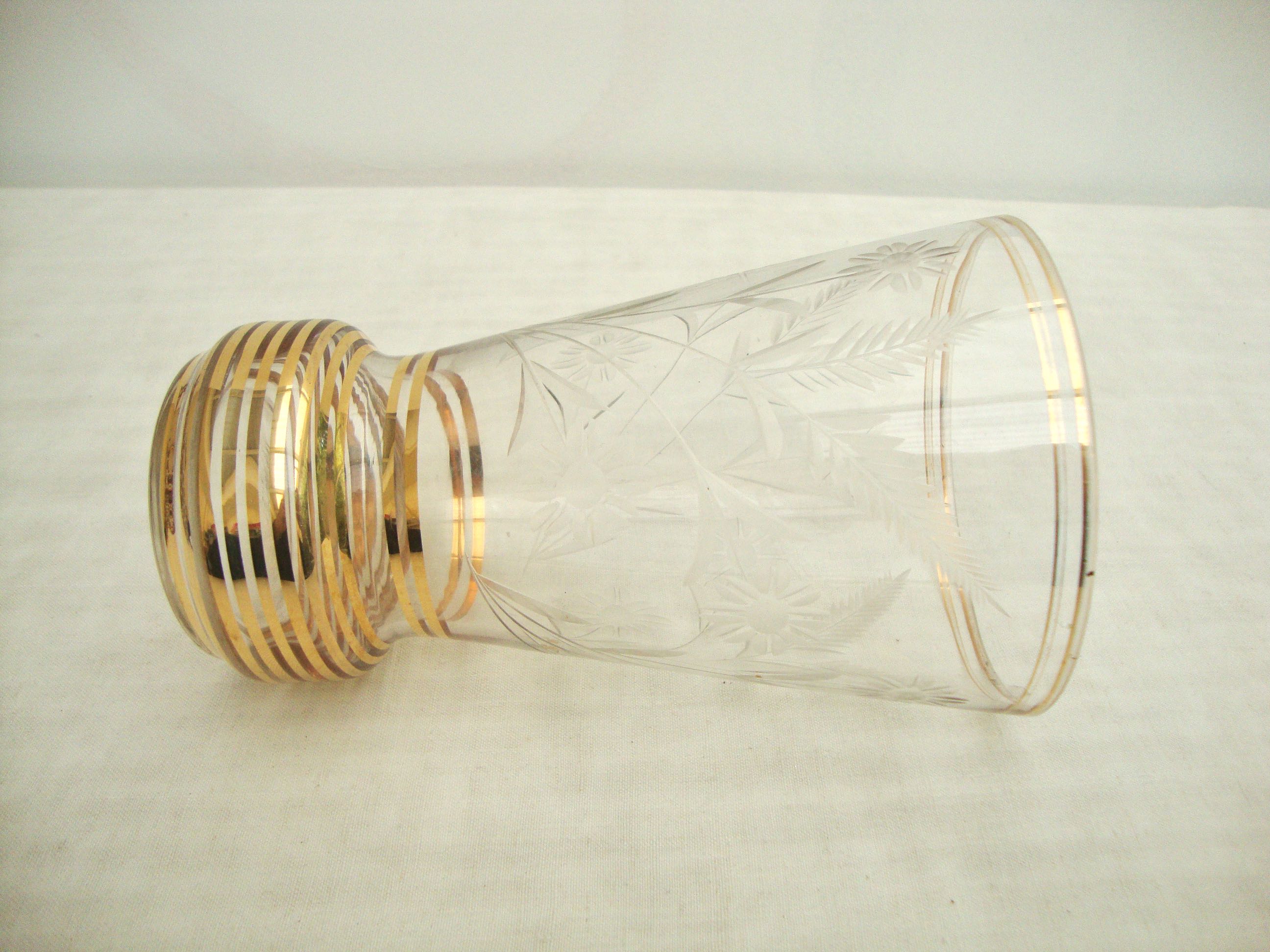 Engraved crystal vase