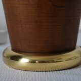 Vintage lamp base Maison le Dauphin in mahogany and brass.