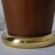 Vintage lamp base Maison le Dauphin in mahogany and brass.