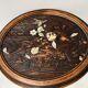 Asian style side table in natural wood, 20th century.