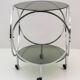 Space Age Vintage Steel and Smoked Glass Coffee Table, 1970s