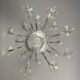 Transparent blown and pinched glass chandelier trimmed with crystals, austria circa 1920