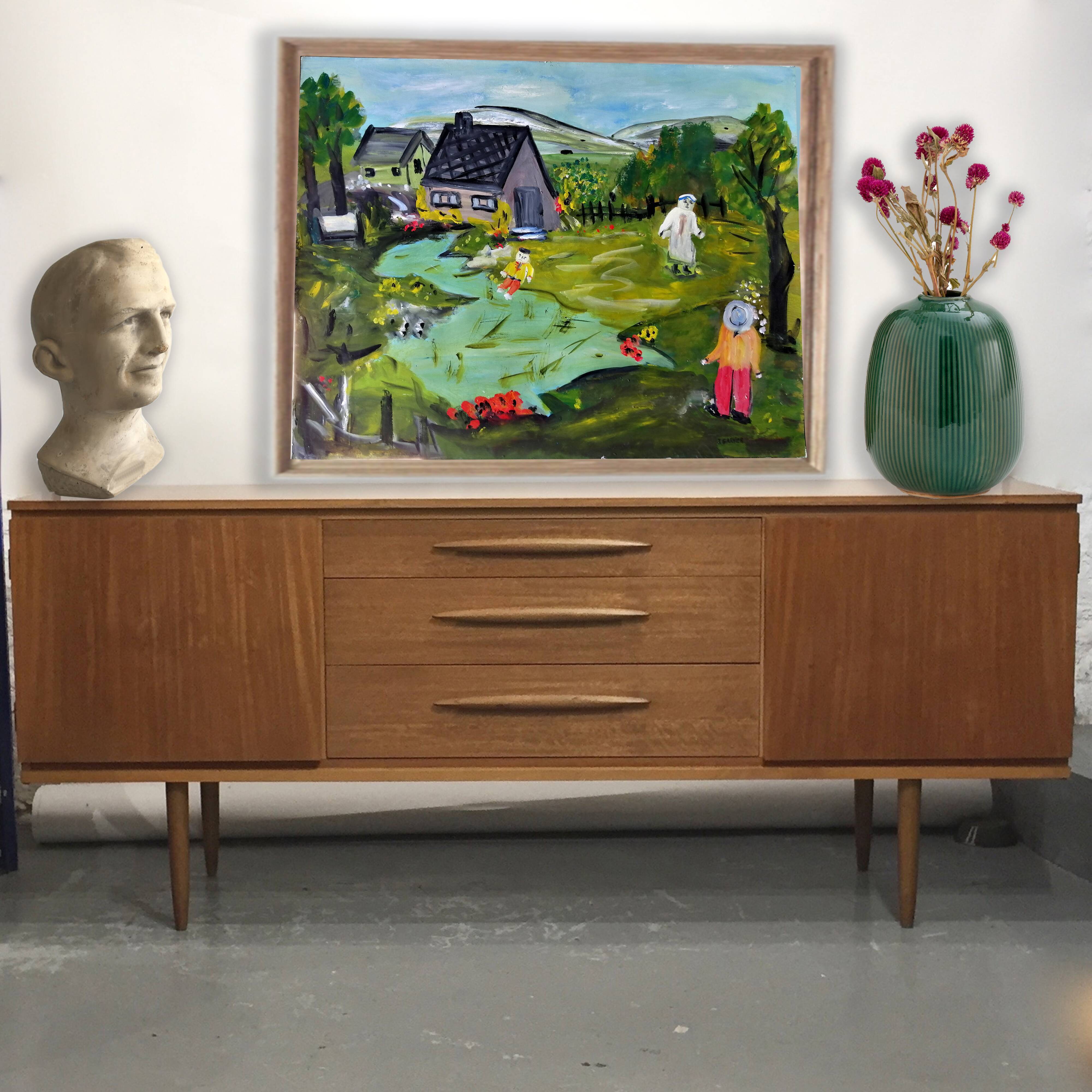 Naive Gouache by Jeanne Garnier 1919