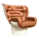 Chaise Joe Colombo Elda Longhi, cuir Cognac à l'état neuf !