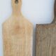 Two vintage solid wood cutting boards