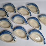 Set of 11 Vintage "Fish" Ceramic Bowls, Signed Charles Amand