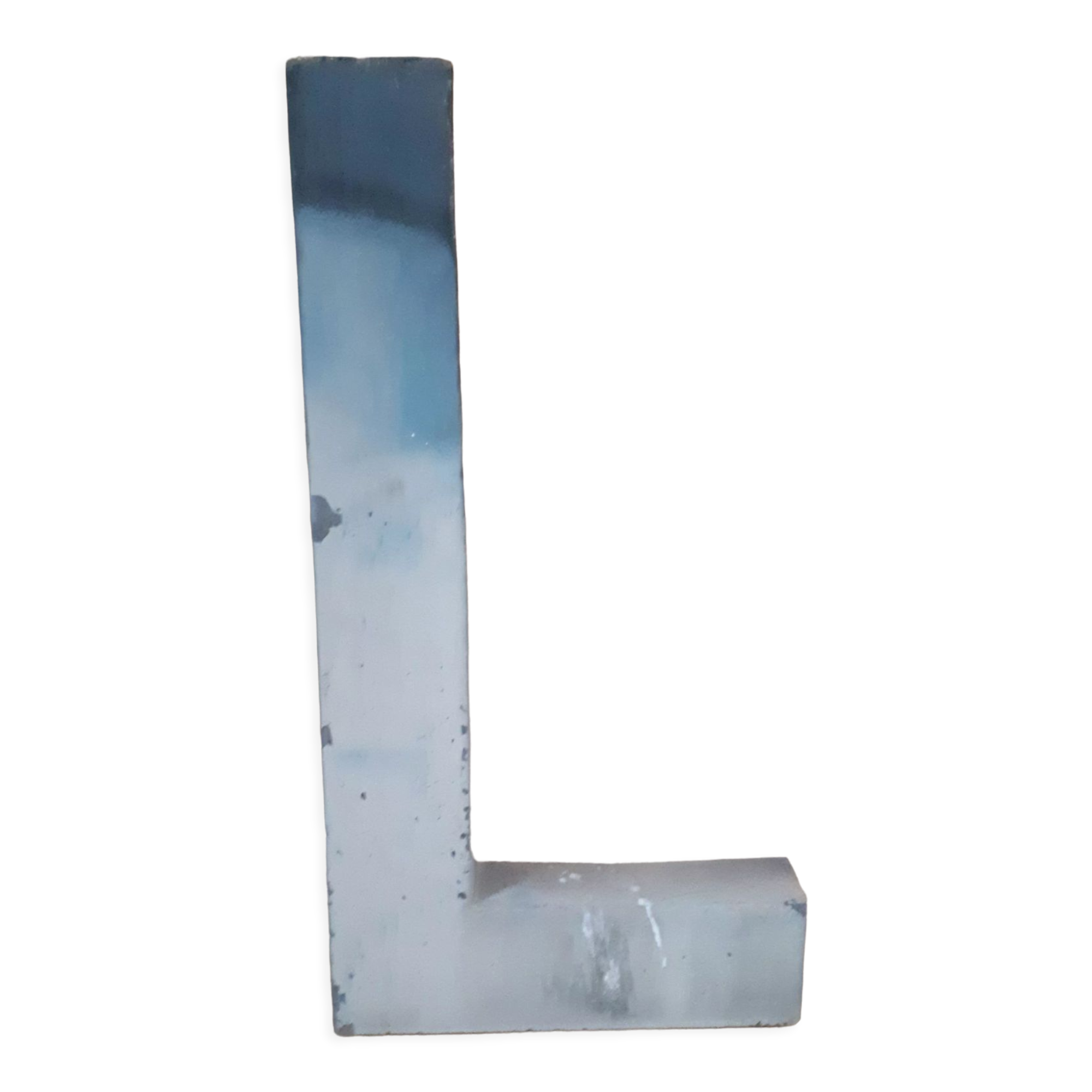 sign letter L metal zinc vintage 1950 1960