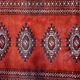 Handmade vintage Uzbek Bukhara rug 91cm x 155cm, 1950s