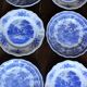 6 romantic blue Lunéville Sarreguemines dinner plates