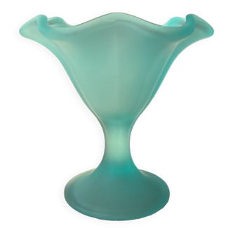 Ice cream or stemware in vintage opal frosted glass