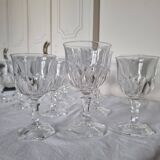 12 verres à pied vintage en cristal d´Arques