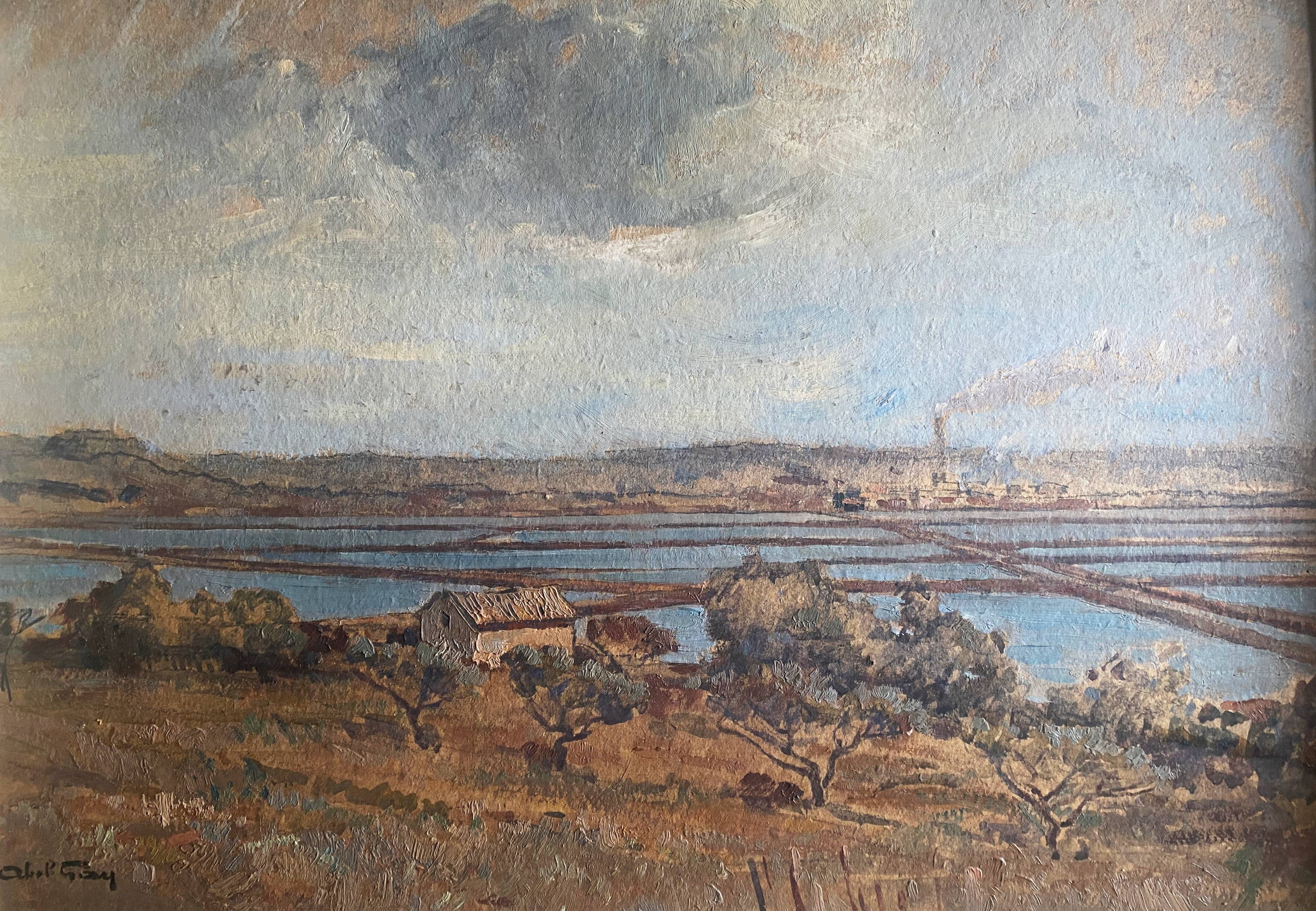 HSP painting "Salt pans at Fos-sur-mer" by Abel GAY (1877-1961)