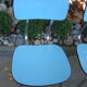 Set of three vintage blue formica chairs