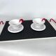 Ceramic tea set by Mas in the Memphis Milano style, 1980s, Set of 7