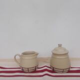 Set of 2 Basque bowls with sugar bowl and milk jug