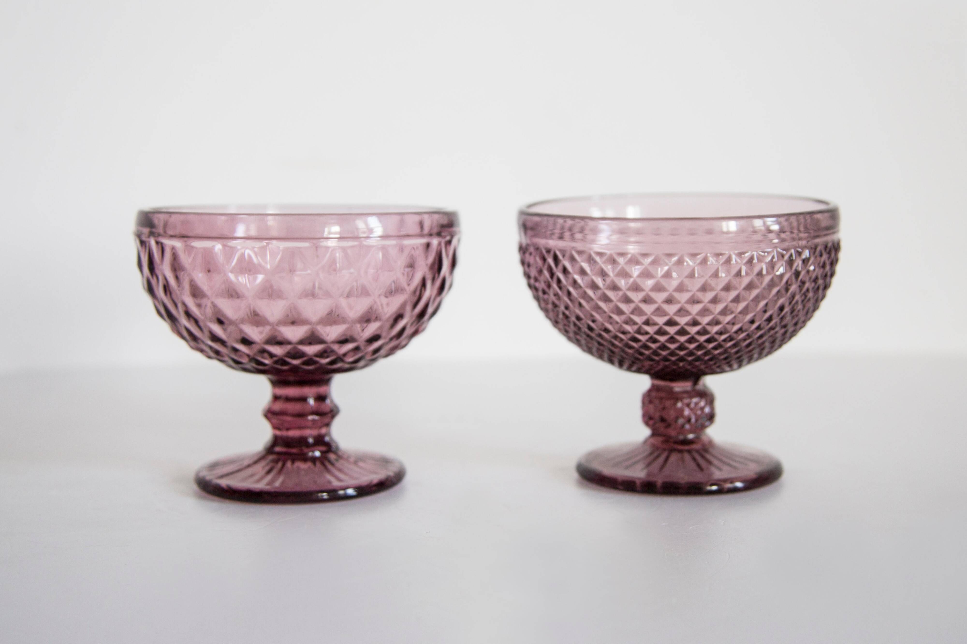 Vintage purple glass sugar bowl from the mid-century, Italy, 1960s.
