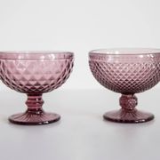Vintage purple glass sugar bowl from the mid-century, Italy, 1960s.