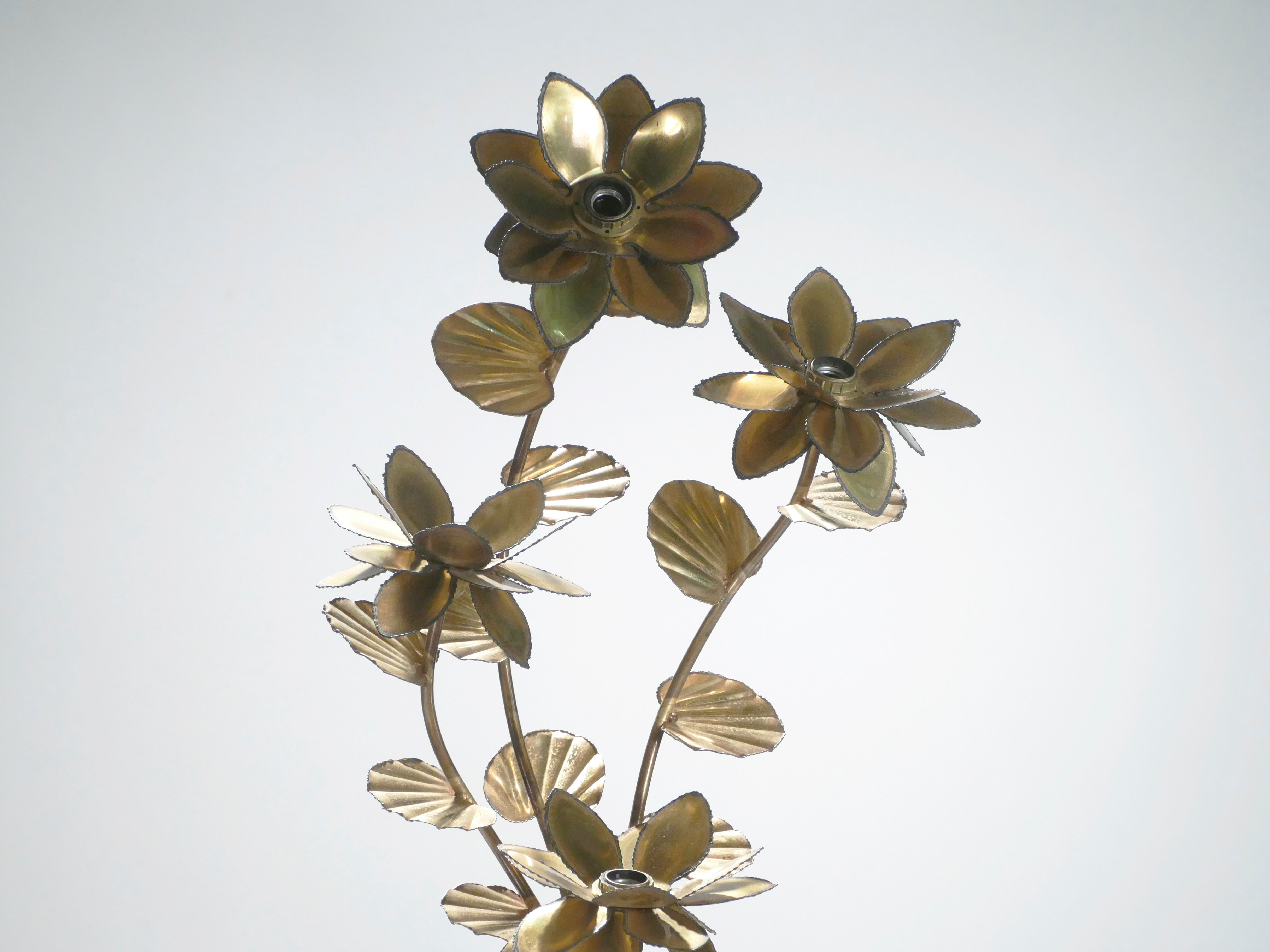 Brass House Jansen 70s flower lamp
