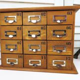 Small workshop furniture with drawers style watchmaker's or apothecary's layette, restyled indus