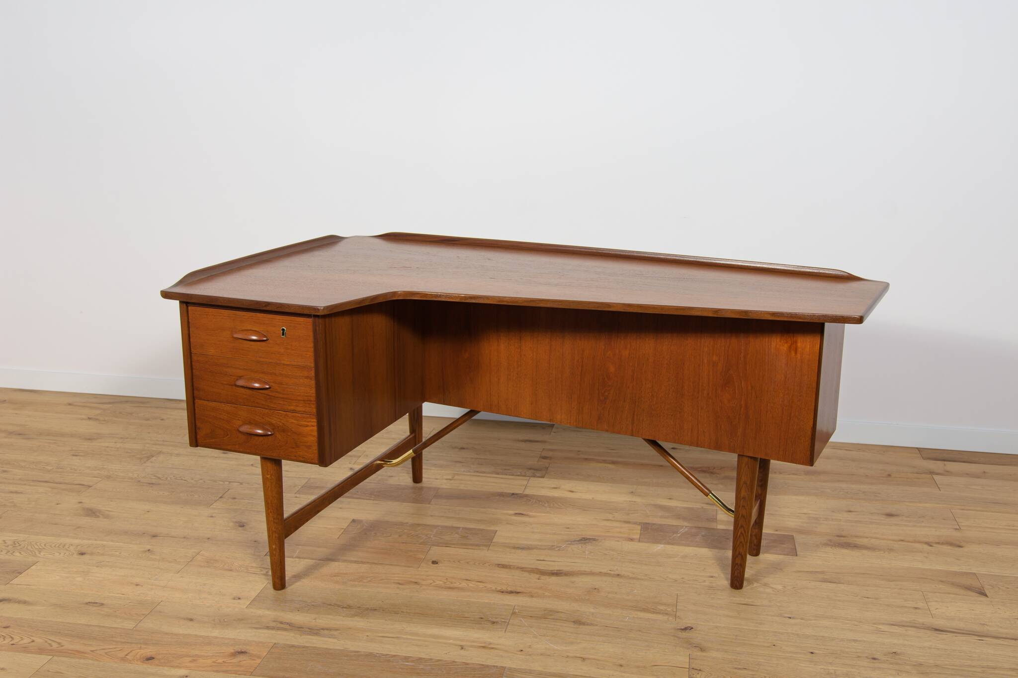 Mid Century Boomerang Teak Desk by Peter Løvig Nielsen, Denmark, 1970s