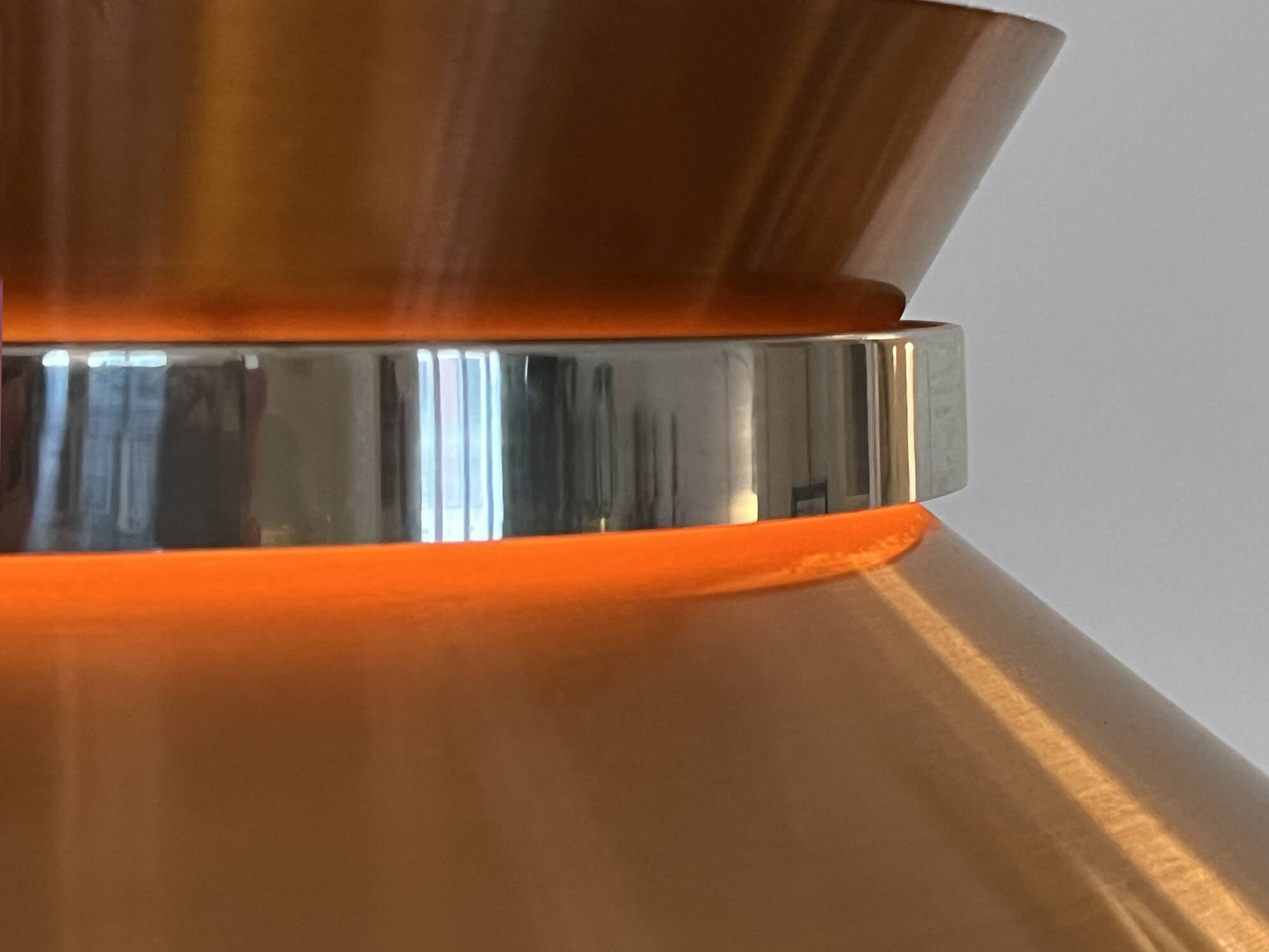 Copper colored aluminium pendant light by Carl Thore for Granhaga Metall. Sweden 1970s