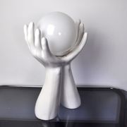 Lampe "Mains" en céramique blanche France 1980