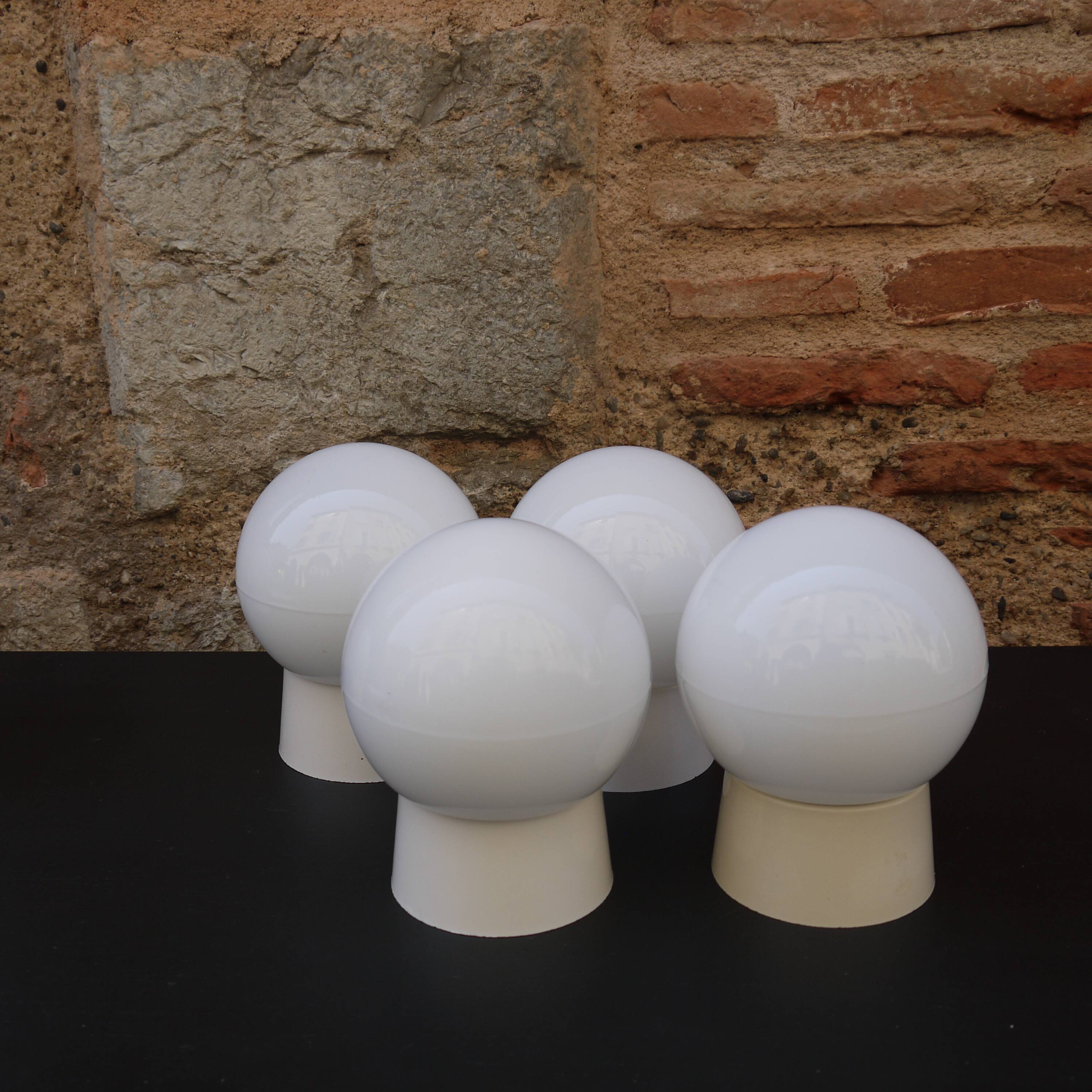 White globe sconce