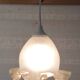 Suspension with opalescent and skirted glass lampshade. Noon. 20th century